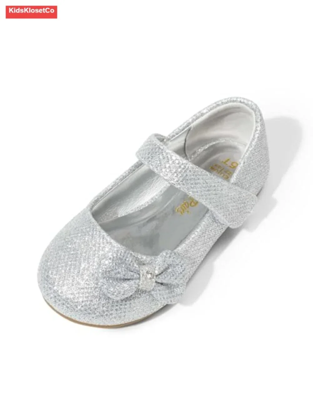 Toddler Girls Mary Jane Flats with Bow, Hook & Loop Closure, Vegan Leather or